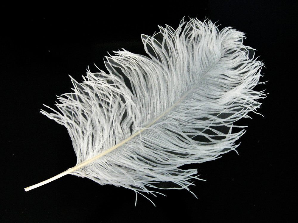 1/2 Lb - 12-16" Snow White Ostrich Tail Wholesale Fancy Feathers (Bulk)