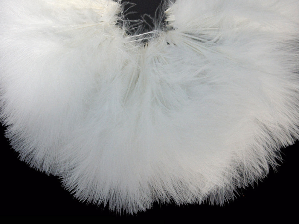 1/2 Lb - Snow White Marabou Strung Turkey Fluff Wholesale Feathers