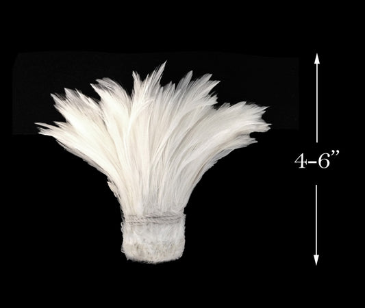 1 Yard - Natural White Strung Rooster Neck Hackle Wholesale Feathers (Bulk)
