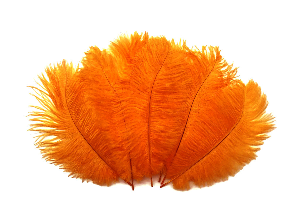 1/2 Lb - 19-24" Orange Ostrich Extra Long Drab Wholesale Feathers (Bulk)