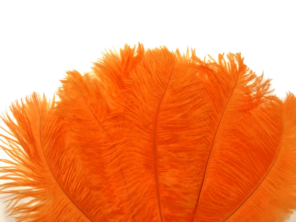 1/2 Lb. - 9-13" Orange Dyed Ostrich Body Drab Wholesale Feathers (Bulk)