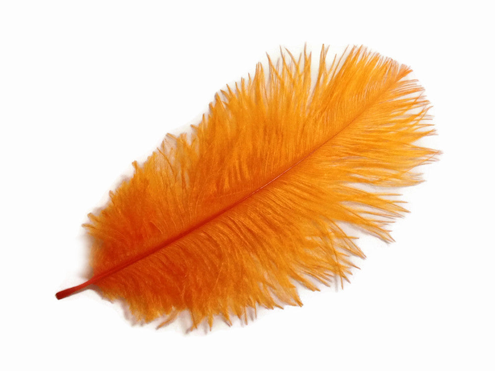 100 Pieces - 11-13" Orange Ostrich Drabs Wholesale Body Feathers (Bulk)