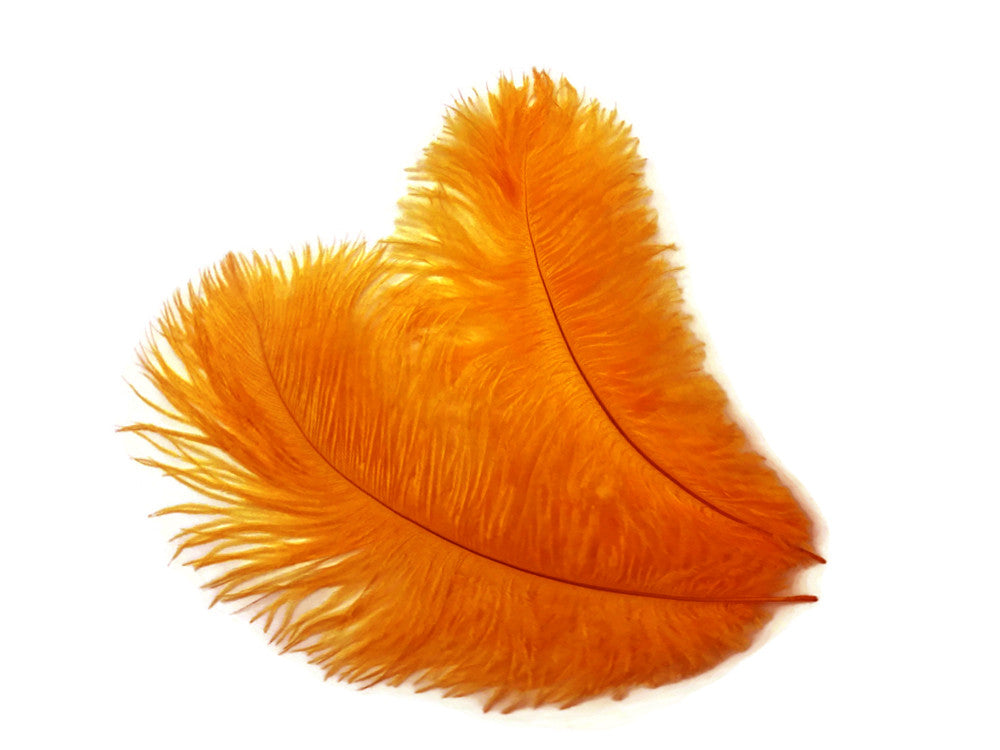 1/2 lb. - 14-17" Orange Ostrich Large Body Drab Wholesale Feathers (Bulk)