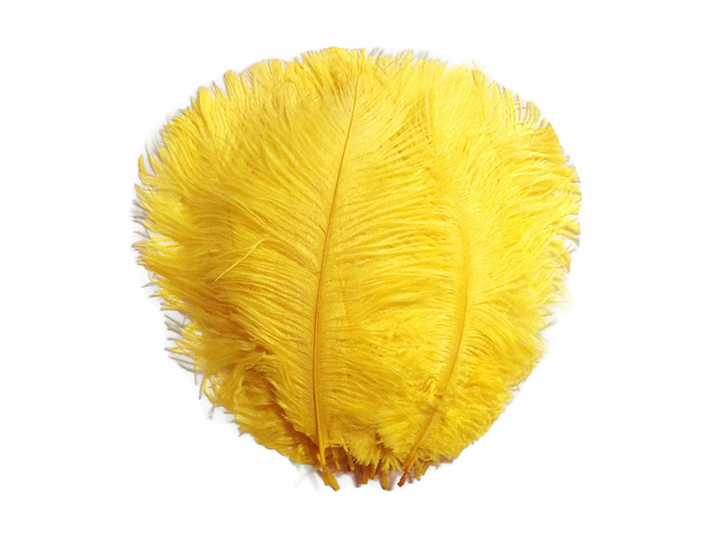 1/2 Lb. - 19-24" Yellow Ostrich Extra Long Drab Wholesale Feathers (Bulk)