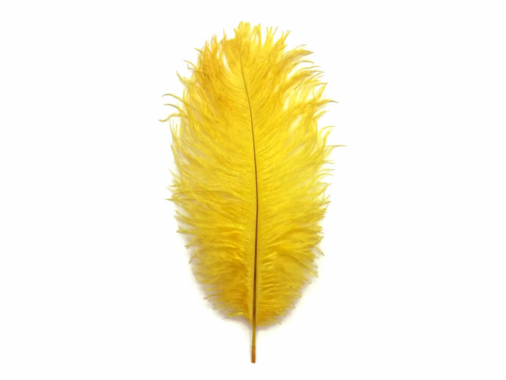 1/2 Lb. - 19-24" Yellow Ostrich Extra Long Drab Wholesale Feathers (Bulk)