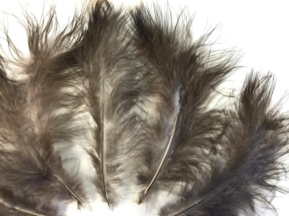 10 Pieces - Natural Black Wild Turkey Marabou Short Down Fluff Loose Feathers