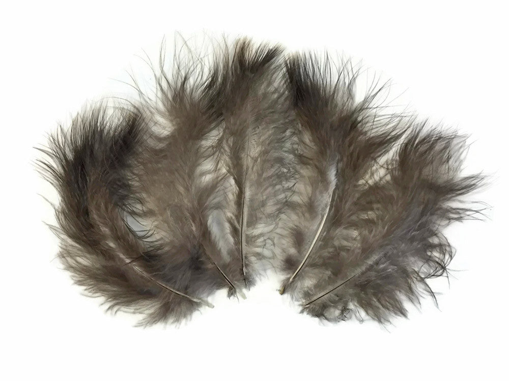 10 Pieces - Natural Black Wild Turkey Marabou Short Down Fluff Loose Feathers