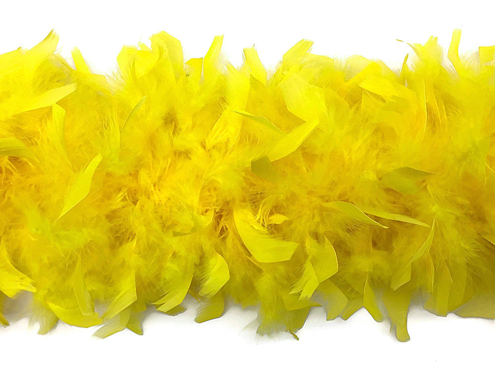 2 Yards - Yellow Heavy Weight Chandelle Feather Boa | 80 Gram