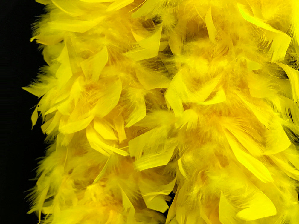 2 Yards - Yellow Heavy Weight Chandelle Feather Boa | 80 Gram