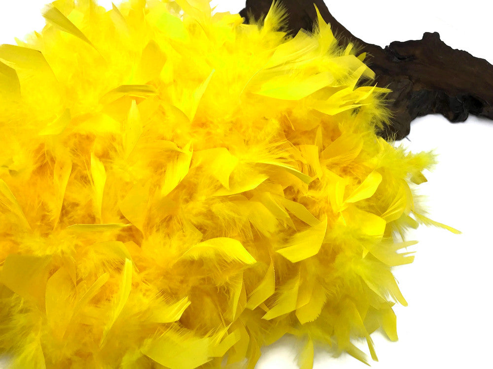 2 Yards - Yellow Heavy Weight Chandelle Feather Boa | 80 Gram