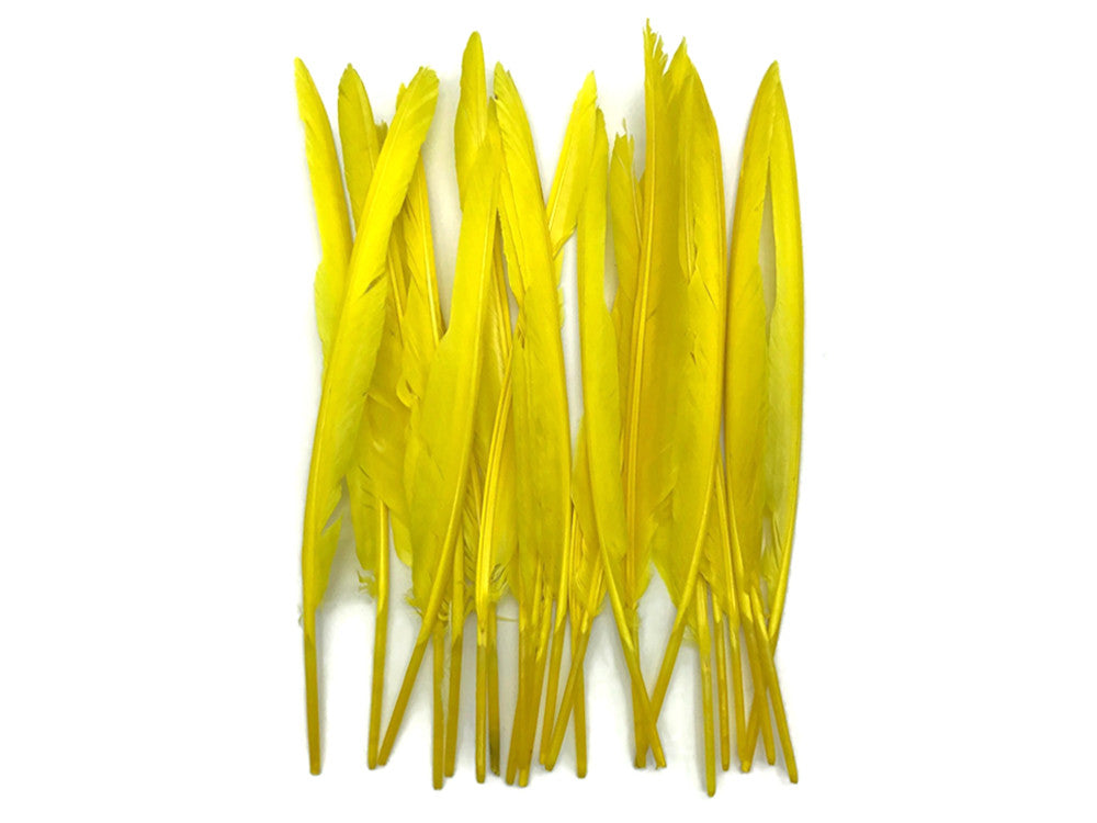 1/4 Lb. - Sunshine Yellow Goose Pointers Long Primaries Wing Wholesale Feathers (Bulk)