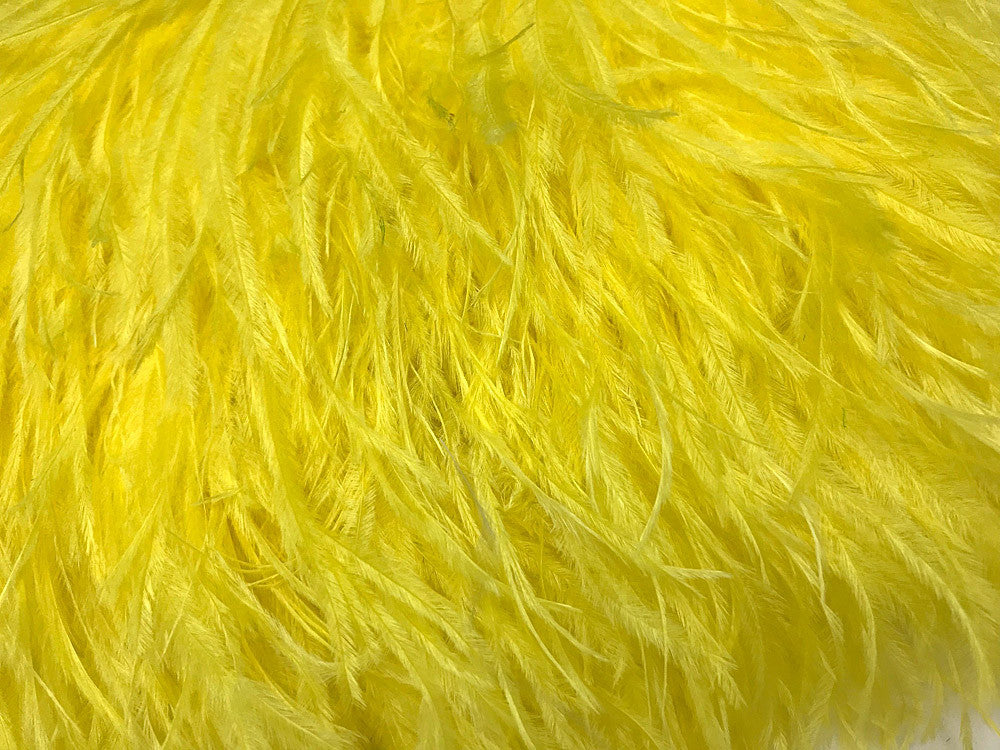 6 Inch Strip - Yellow Ostrich Fringe Trim Feather