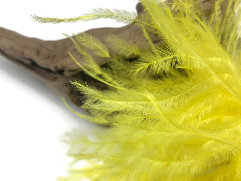 1 Yard - Yellow Ostrich Fringe Trim Wholesale Feather (Bulk)