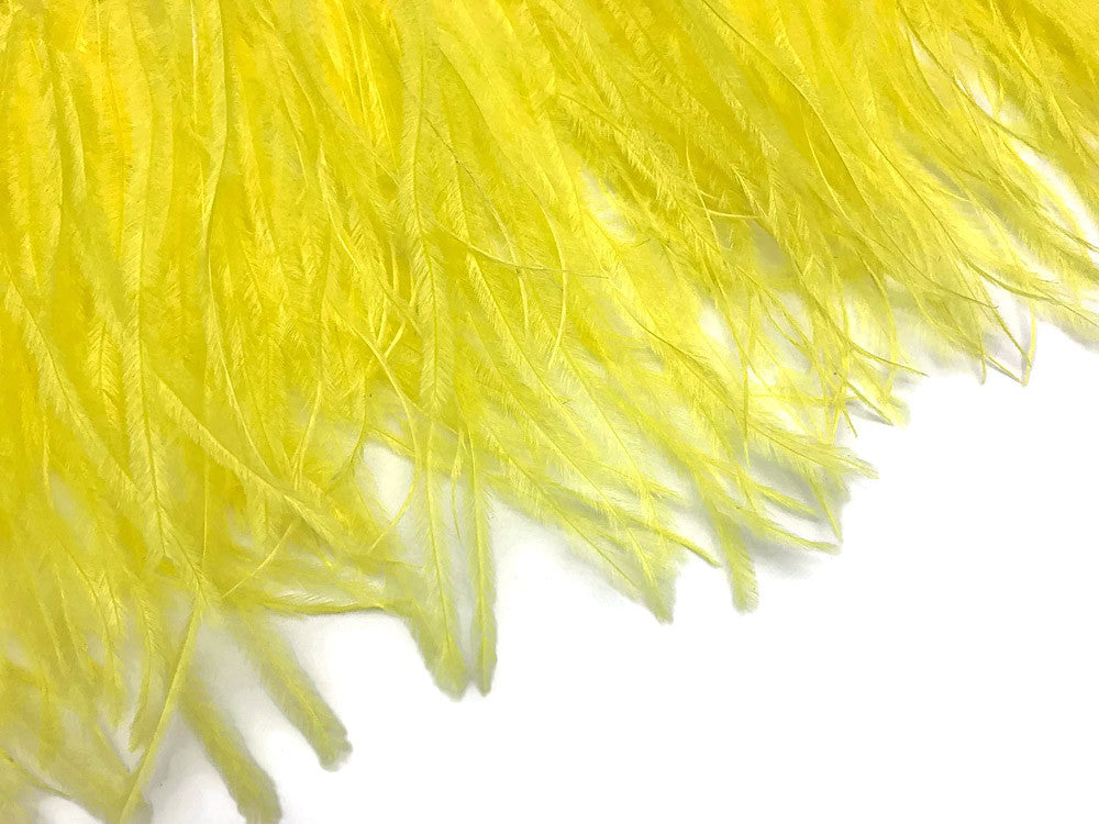 6 Inch Strip - Yellow Ostrich Fringe Trim Feather