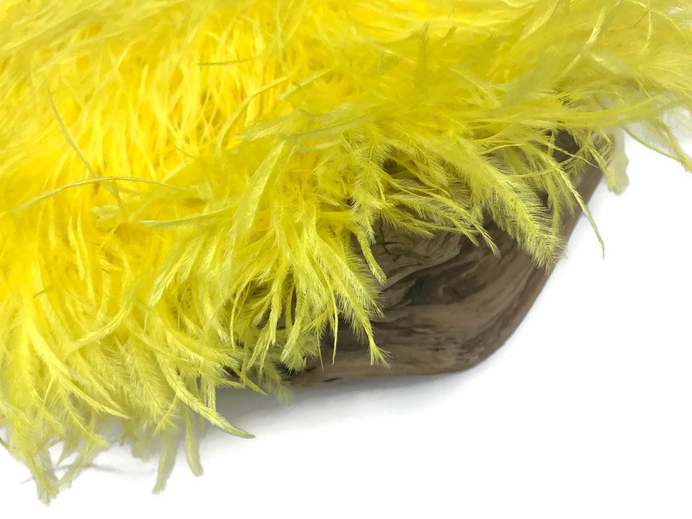 10 Yards - Yellow Ostrich Fringe Trim Wholesale Feather (Bulk)