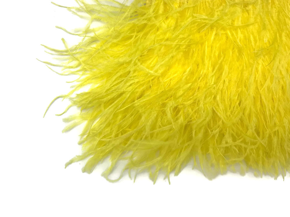 1 Yard - Yellow Ostrich Fringe Trim Wholesale Feather (Bulk)