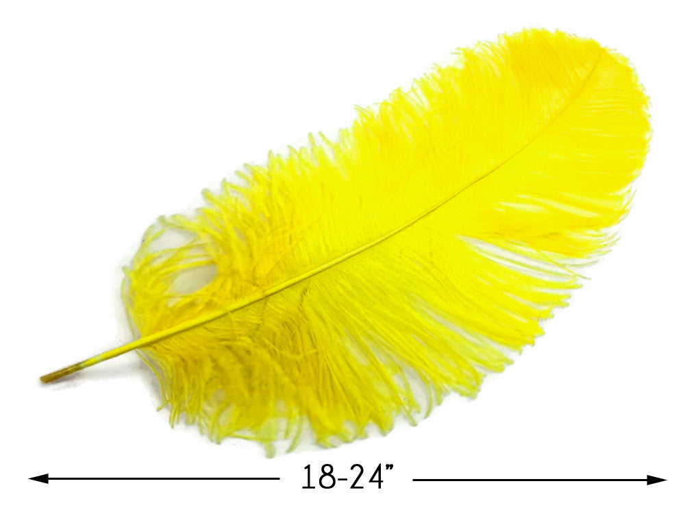 1/2 Lb. - 18-24" Yellow Large Ostrich Wing Plume Wholesale Feathers (Bulk)