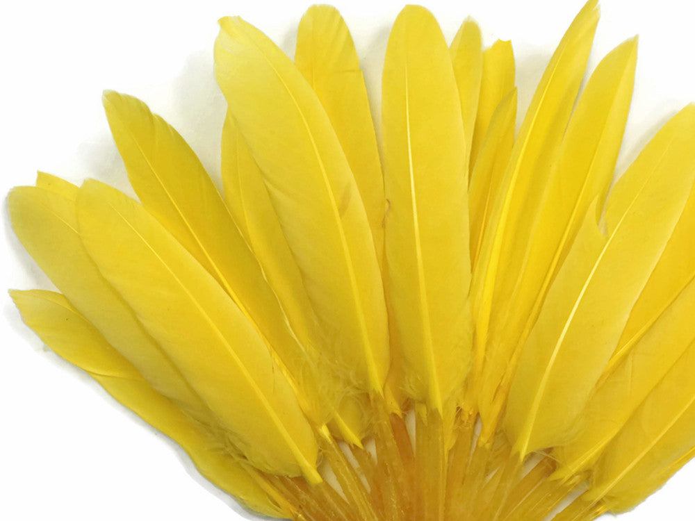 1 Pack - Yellow Dyed Duck Cochettes Loose Wing Quill Feather 0.30 Oz.