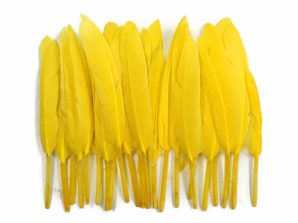 1 Pack - Yellow Dyed Duck Cochettes Loose Wing Quill Feather 0.30 Oz.