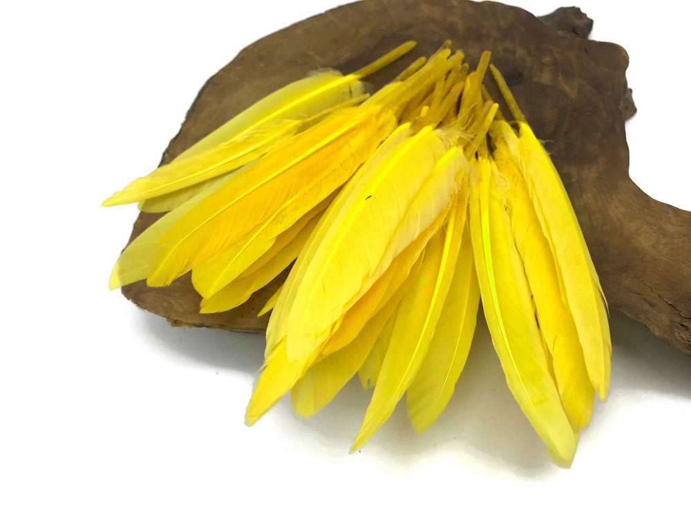 1/4 Lb. - Yellow Dyed Duck Cochettes Loose Wing Quill Wholesale Feather (Bulk)