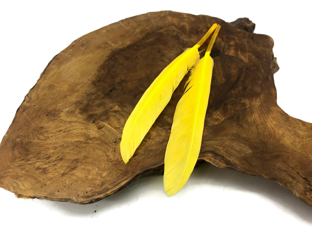 1 Pack - Yellow Dyed Duck Cochettes Loose Wing Quill Feather 0.30 Oz.