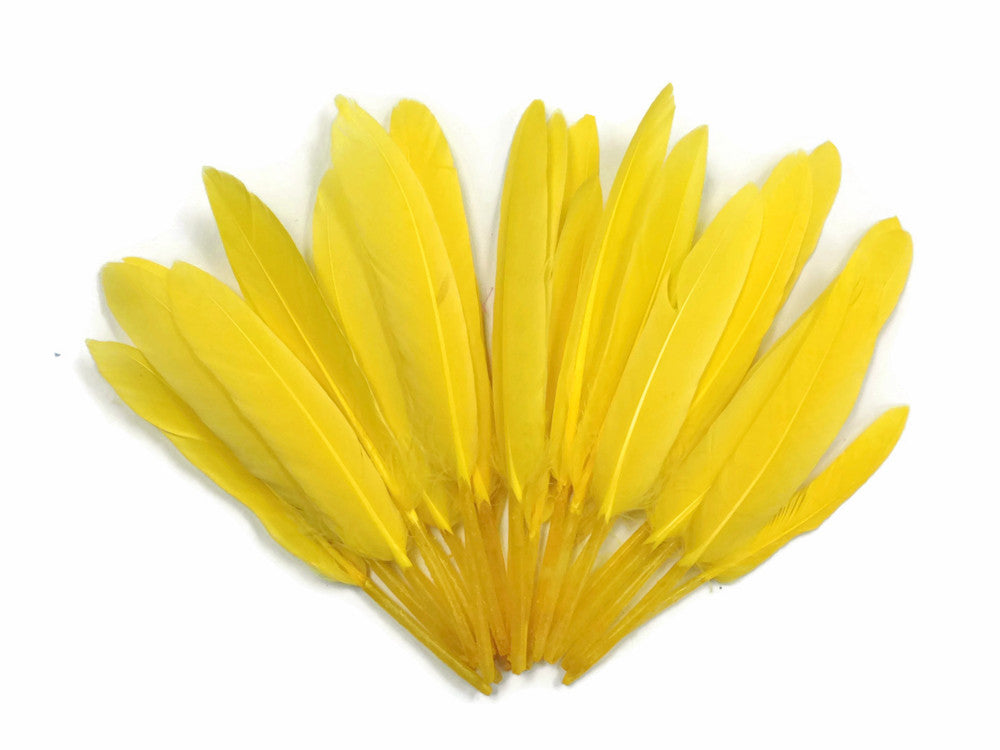 1 Pack - Yellow Dyed Duck Cochettes Loose Wing Quill Feather 0.30 Oz.