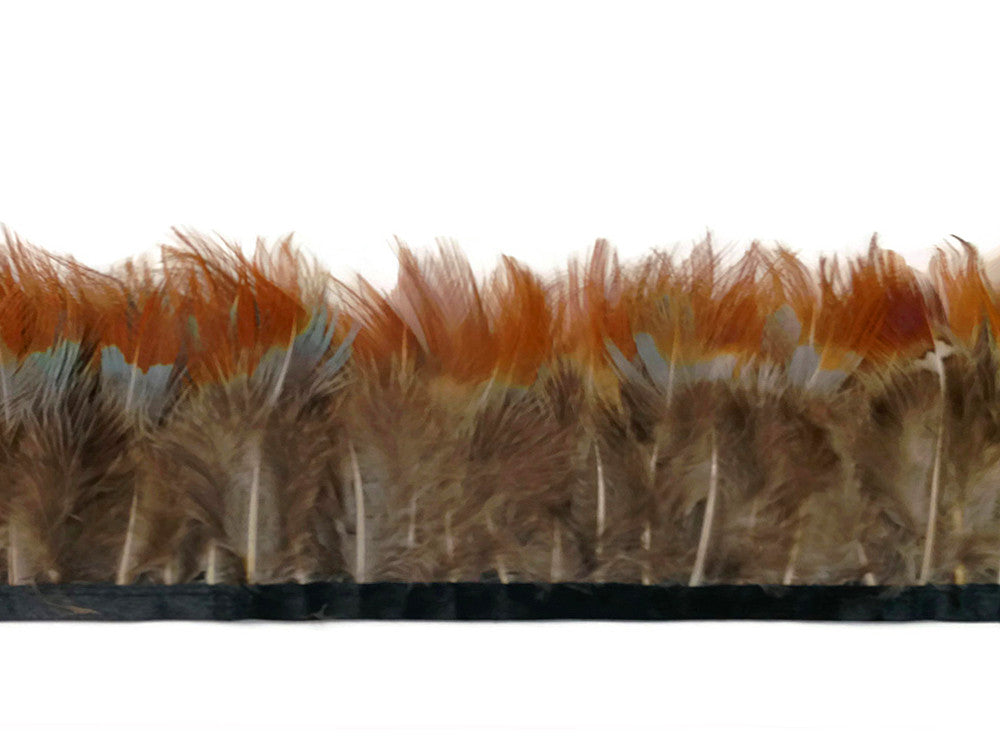 1 Yard - Yellow Ringneck Pheasant Plumage Feather Trim