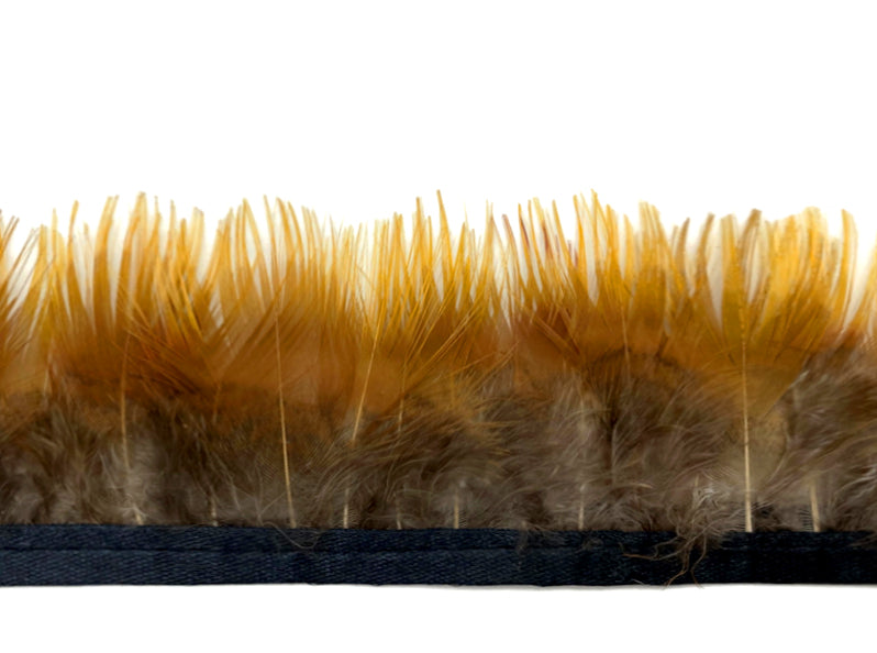 1 Yard - Natural Yellow Golden Pheasant Plumage Body Feather Trim