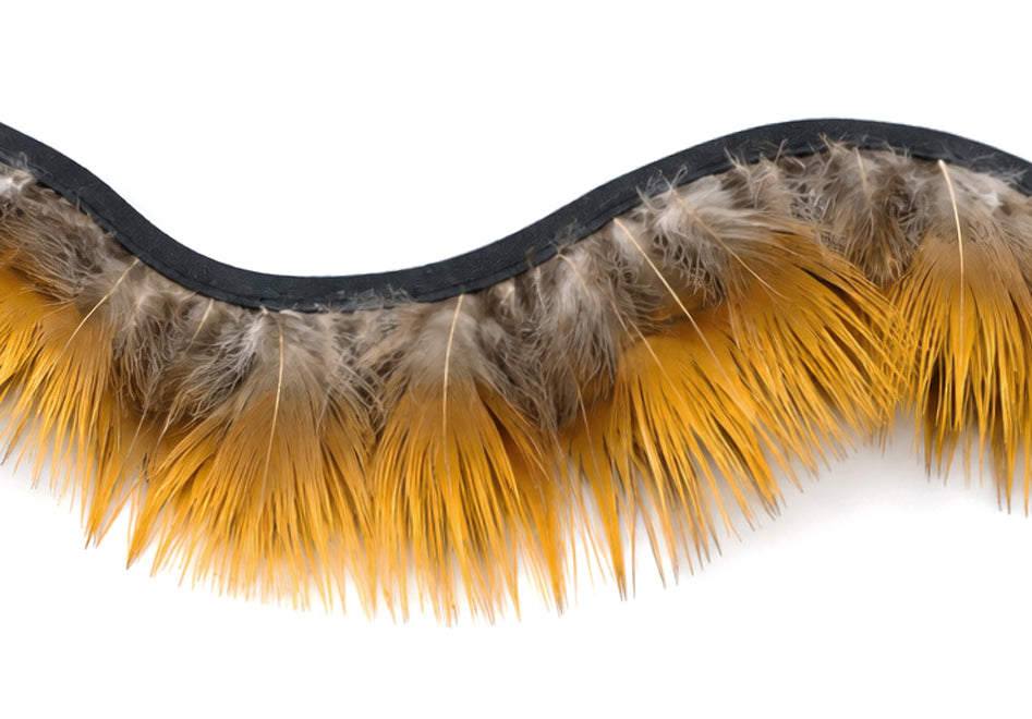 1 Yard - Natural Yellow Golden Pheasant Plumage Body Feather Trim