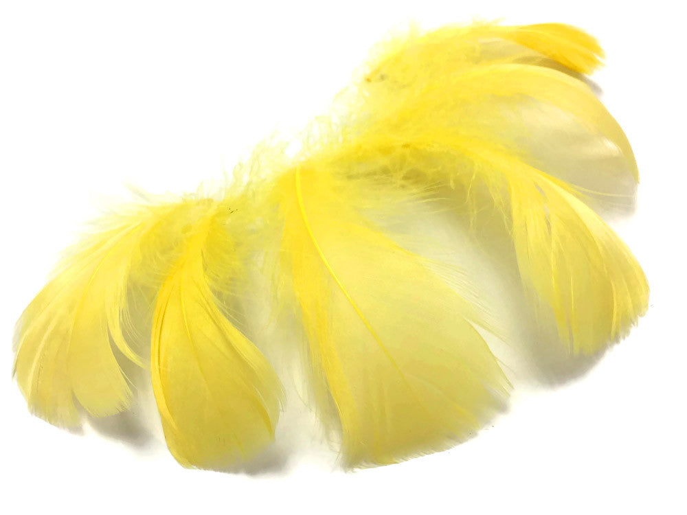 1 Pack - 2-3" Yellow Goose Coquille Loose Feathers - 0.35 Oz.