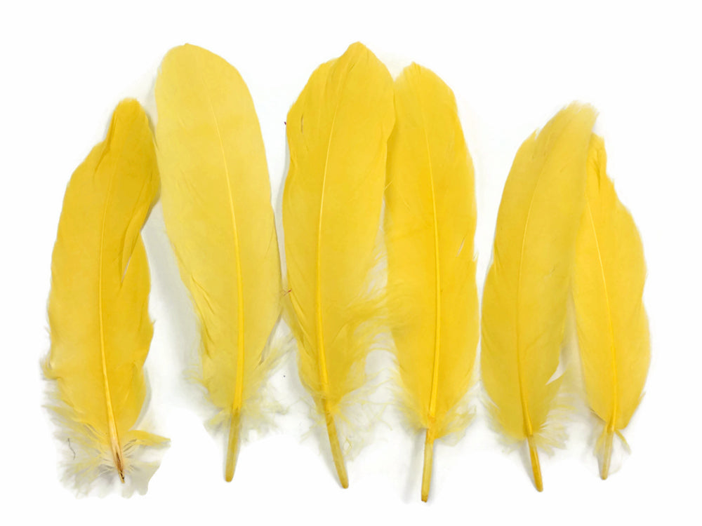 1/4 lbs. - Yellow Goose Satinettes Pallet Soft Wing Quill Wholesale Feathers (Bulk)