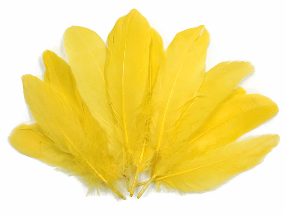 1/4 lbs. - Yellow Goose Satinettes Pallet Soft Wing Quill Wholesale Feathers (Bulk)