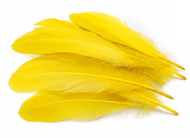 1/4 lbs. - Yellow Goose Satinettes Pallet Soft Wing Quill Wholesale Feathers (Bulk)