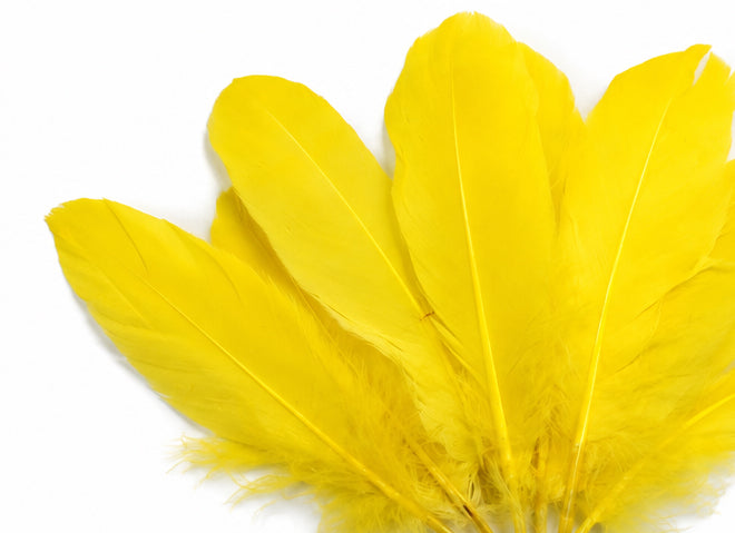 1/4 lbs. - Yellow Goose Satinettes Pallet Soft Wing Quill Wholesale Feathers (Bulk)