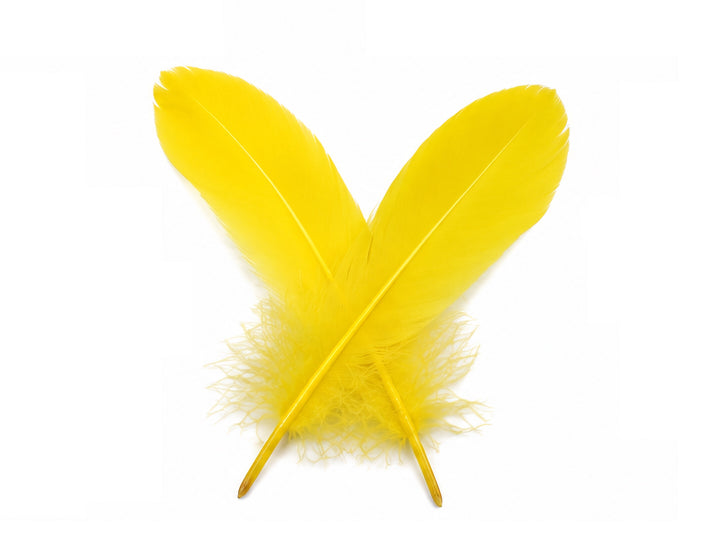 1/4 lbs. - Yellow Goose Satinettes Pallet Soft Wing Quill Wholesale Feathers (Bulk)