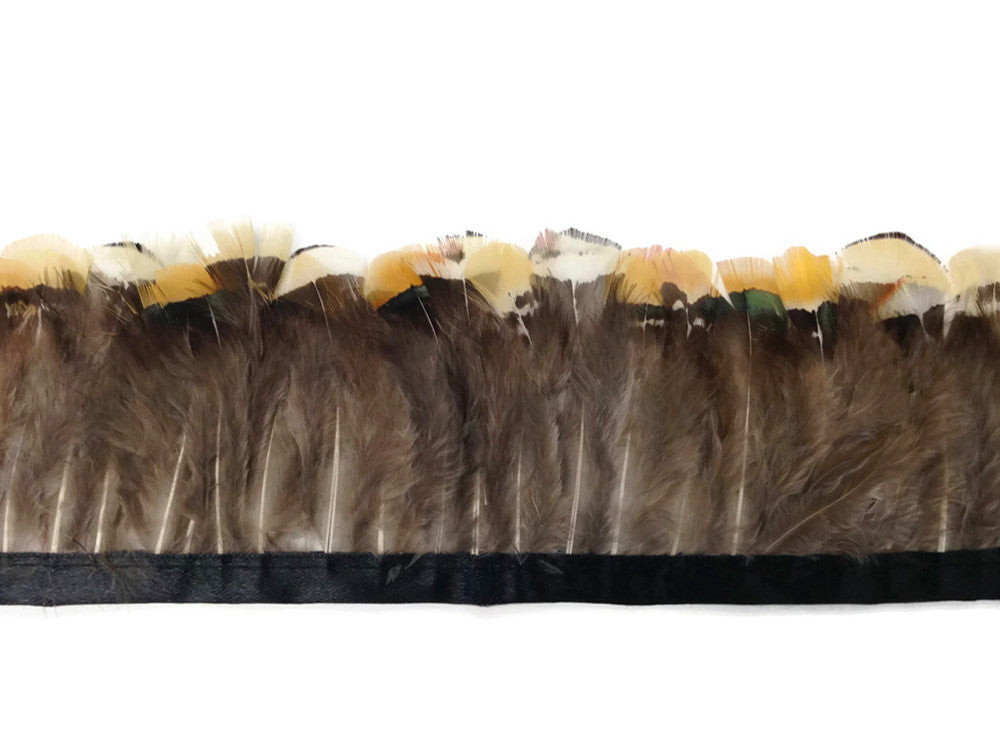 1 Yard - Yellow Lady Amherst Pheasant Plumage Feather Trim