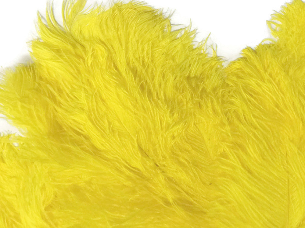 10 Pieces -  12-16" Yellow Dyed Ostrich Tail Fancy Feathers