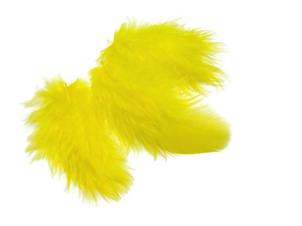 1/8 lbs. - Yellow Turkey Marabou Short Down Fluffy Loose Wholesale Feathers (Bulk)