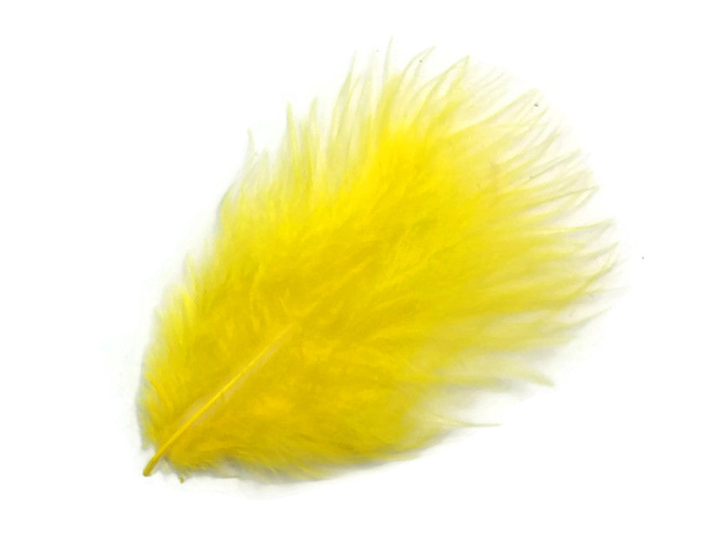 1/4 Lb - Yellow Turkey Marabou Short Down Fluffy Loose Wholesale Feathers (Bulk)