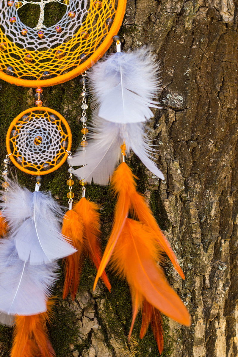 1 Pack - Orange Dyed Turkey T-Base triangle Body Plumage Feathers 0.50 Oz.