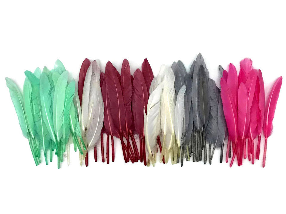 1/4 Lb. - Hot Pink Dyed Duck Cochettes Loose Wing Quill Wholesale Feather (Bulk)