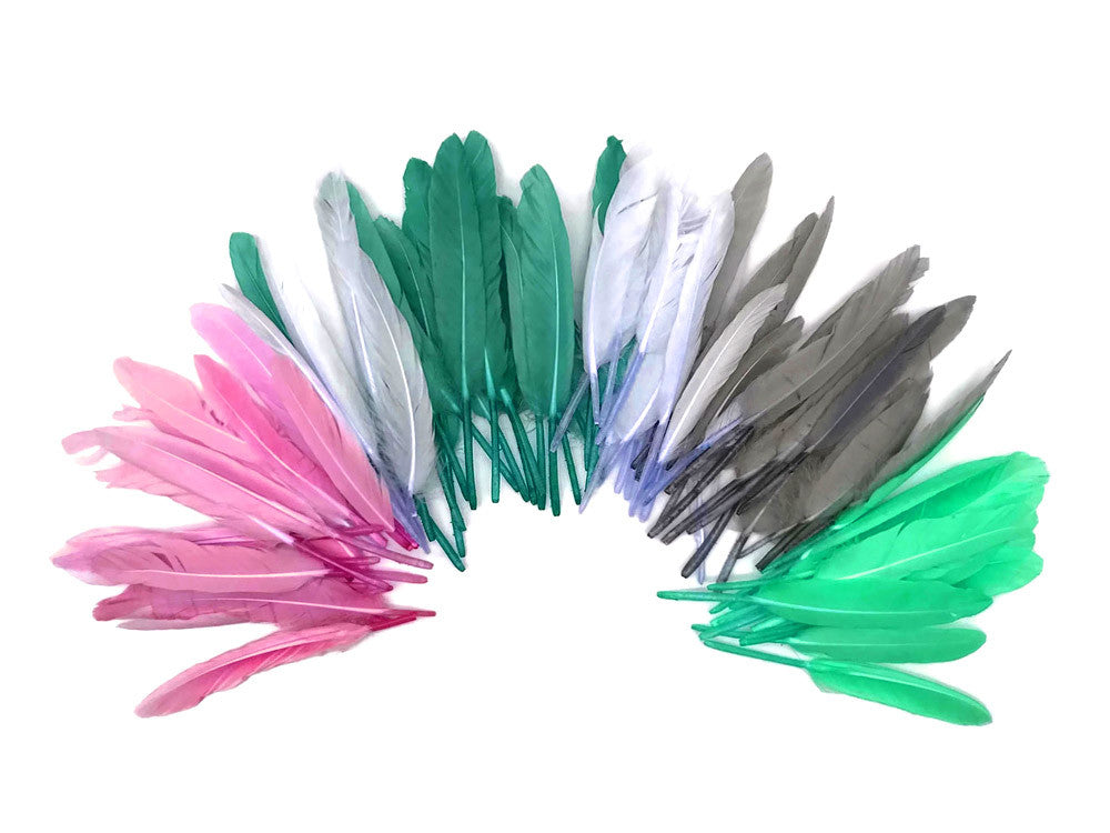 1/4 Lb. - Candy Pink Dyed Duck Cochettes Loose Wing Quill Wholesale Feather (Bulk)