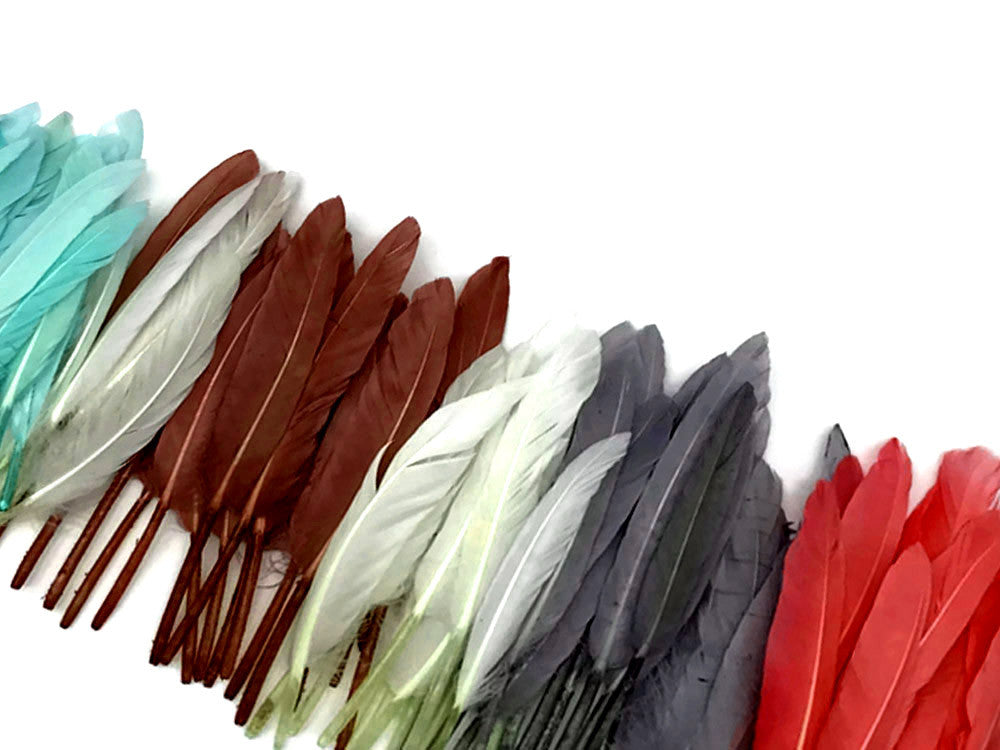 1/4 Lb. - Orange Dyed Duck Cochettes Loose Wing Quill Wholesale Feather (Bulk)